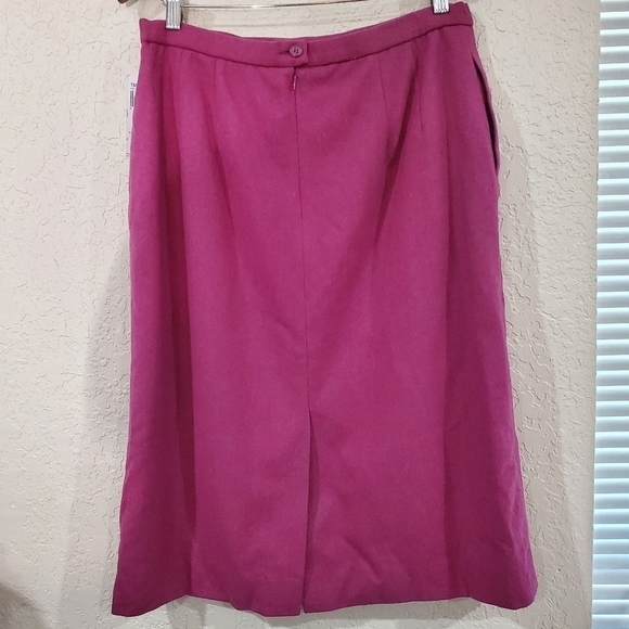 NWT Vintage 80's Pendleton 100% Virgin Wool Pink Pencil Skirt Size 12 - Picture 4 of 11